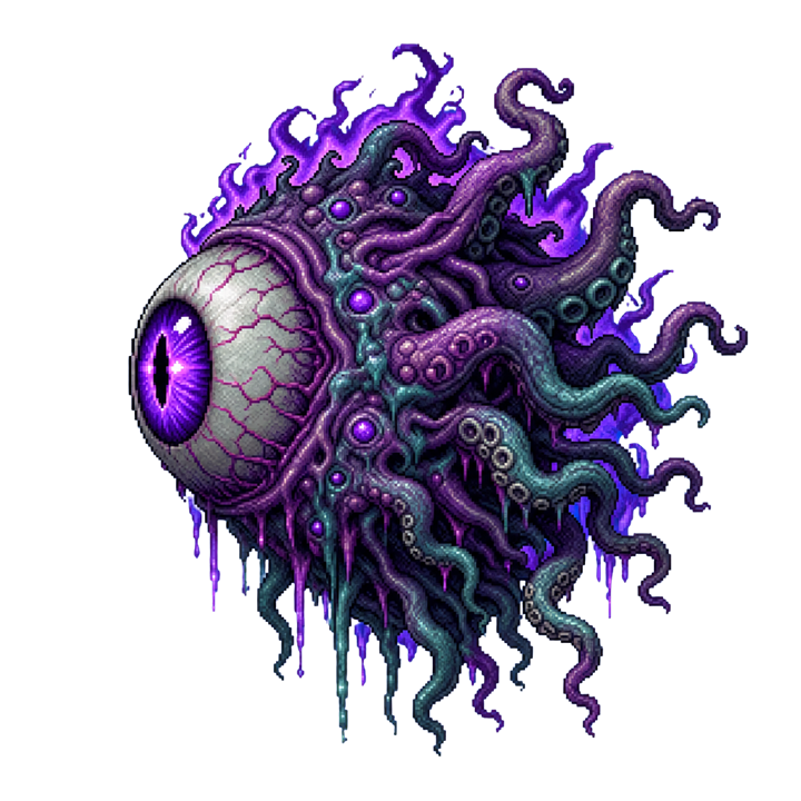 An original hovering scout enemy sprite for a 2D defense game.